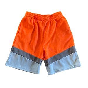 Size 8 PBX orange & gray pull on athletic shorts